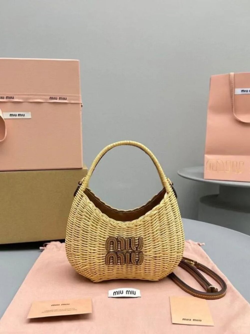 Miu Miu Woven Staw Bag